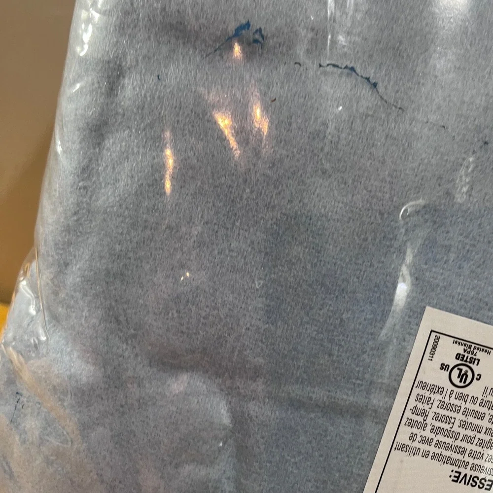 Sealy Heated Electric Blanket Queen Wedgewood Blue Dual Control Vtg Style NEW